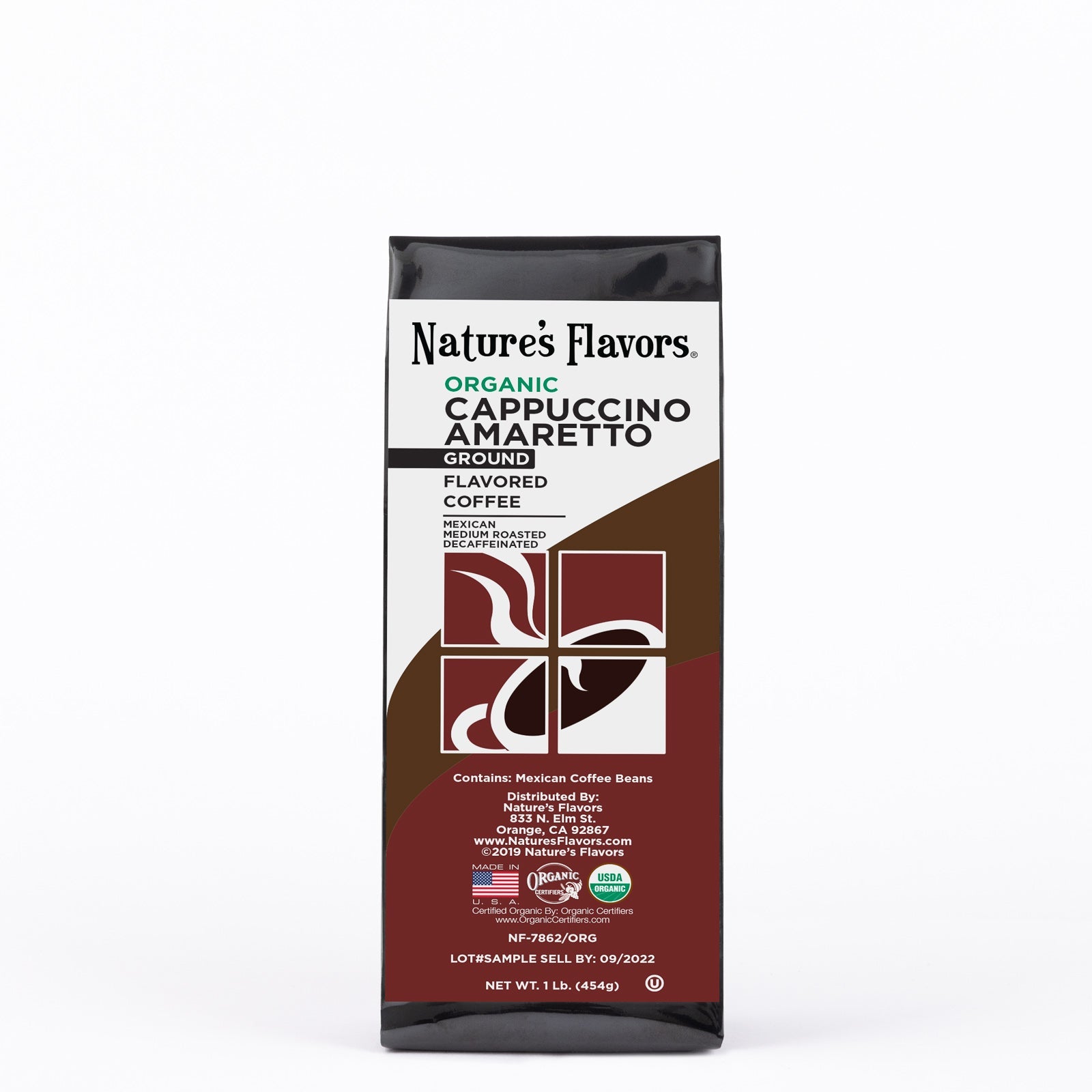 Organic Decaf Cappuccino Amaretto Flavored Coffee Beans