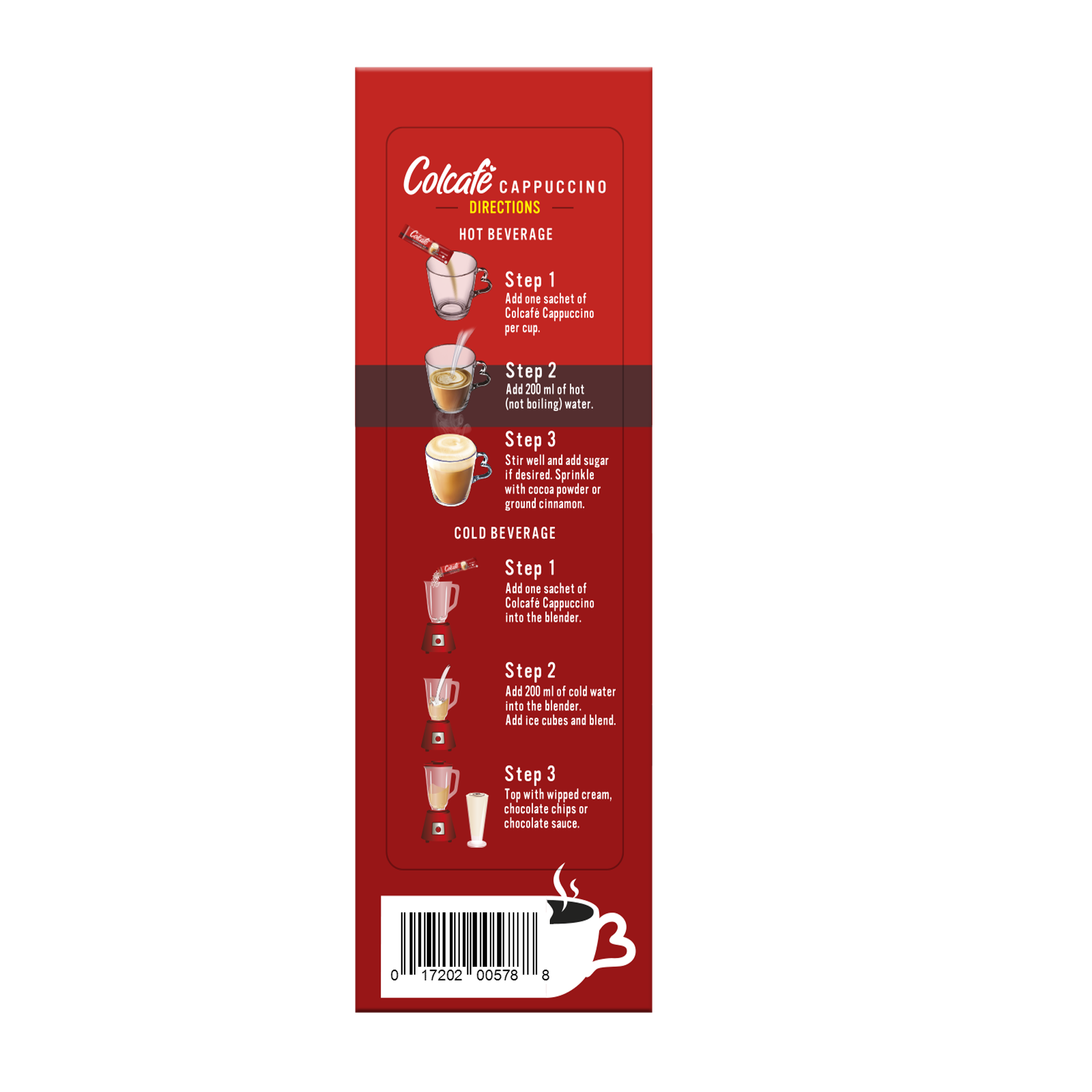 Colcafe Cappuccino Classic Box, 6 Count, 3.8 oz
