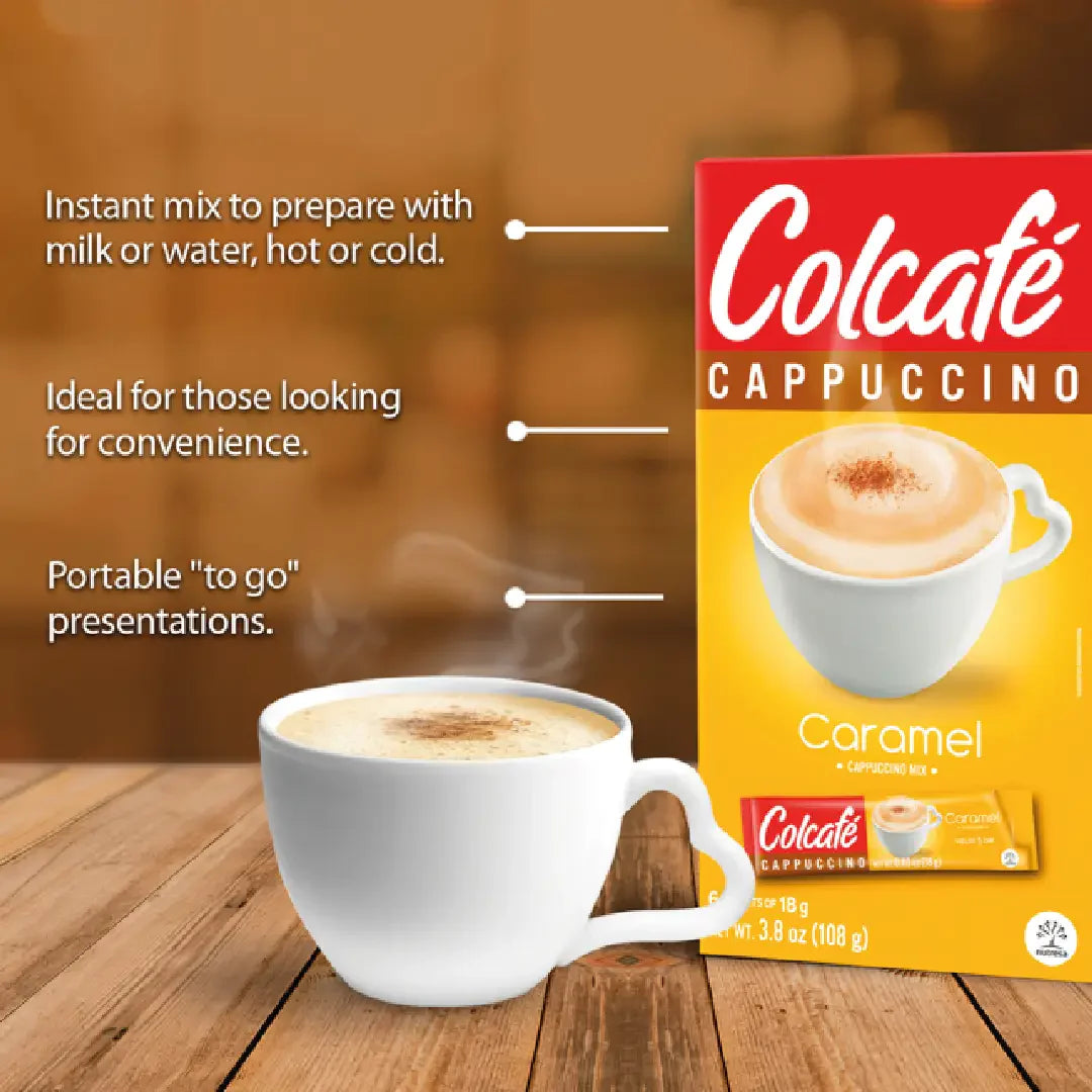 Colcafe Cappuccino Caramel Box, 6 Count, 3.8 oz