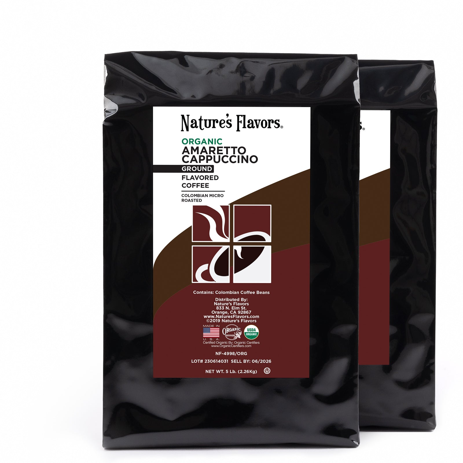 Organic Amaretto Cappuccino Flavored Coffee Beans