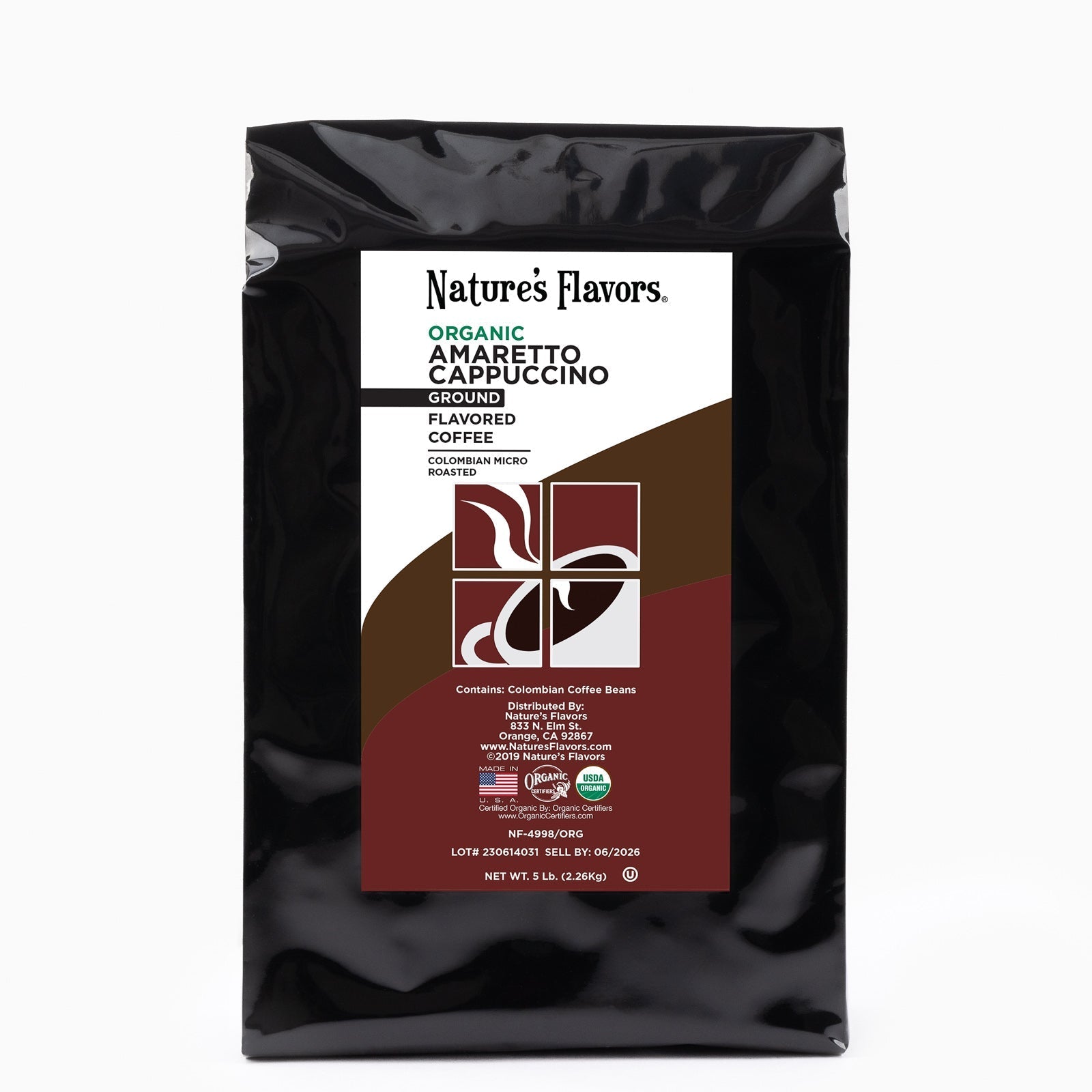 Organic Amaretto Cappuccino Flavored Coffee Beans