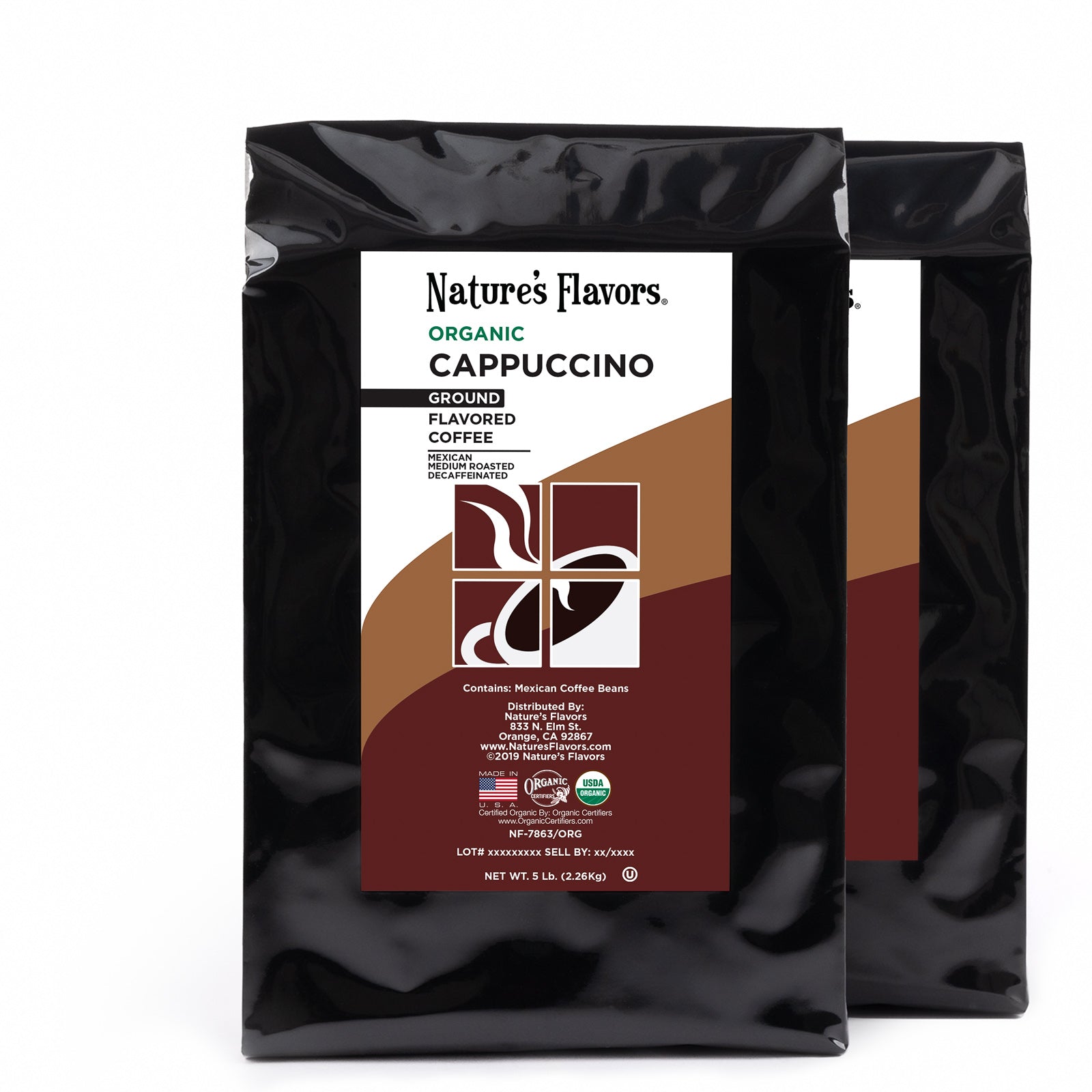 Organic Decaf Cappuccino Flavored Coffee Beans