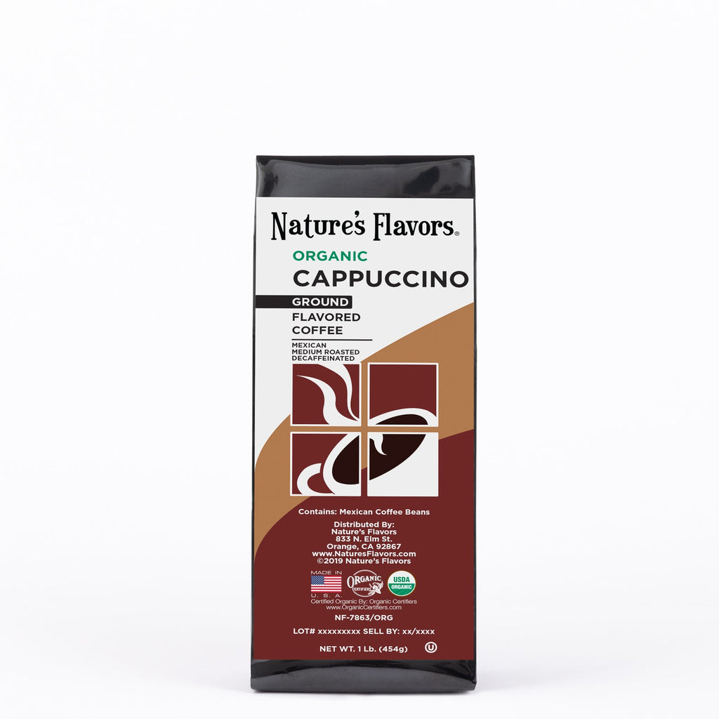 Organic Decaf Cappuccino Flavored Coffee Beans